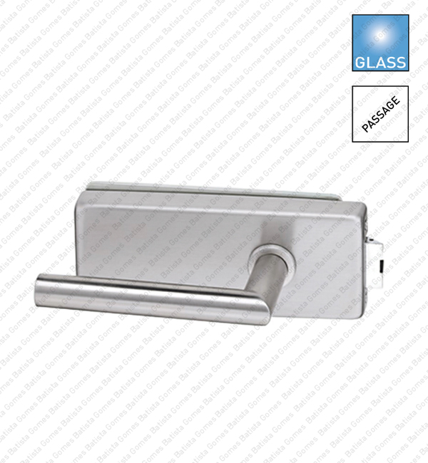 Fechadura de passagem para porta de vidro - para puxadores Rotativo / Rotativo